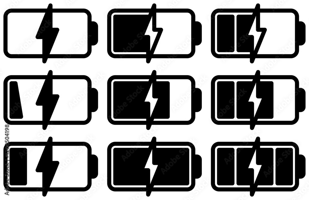 Sticker Illustration of Battery Charging Indicator