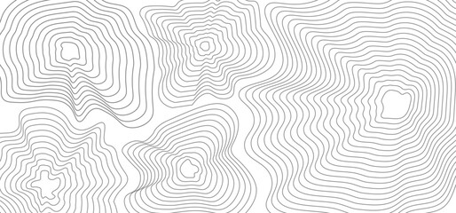 Obraz premium Geography line map with topographic map background. vector of organic ripple line shape pattern with Topography circles. Dynamic wavy black forms and isolated on White background. Transparent PNG.Eps 