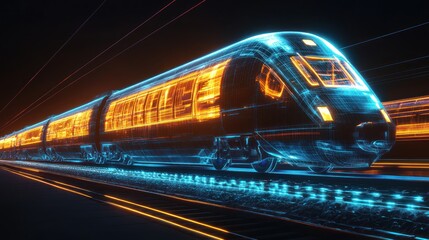 Naklejka premium Digital Render of a Modern Train