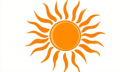 Bright Orange Sun Graphic Illustration Summer Design Element