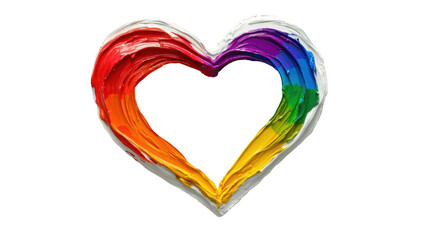 Colorful Heart Shape with Rainbow Brush Strokes for Love Theme