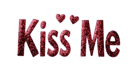 Glittering Text Design with Hearts for Romantic Affection Theme