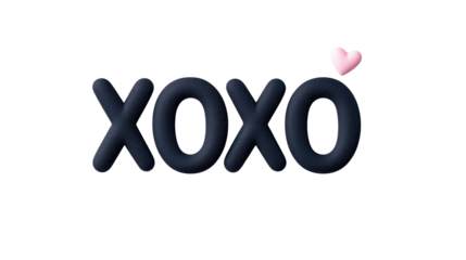 Cozy and Playful XOXO Text Design with Heart for Love Themes