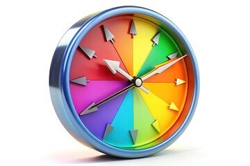 Round Clock with Arrows - Abstract Design