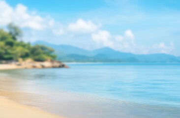 a pair of sunglasses placed on white sand with a blurred turquoise ocean background and bright blue sky