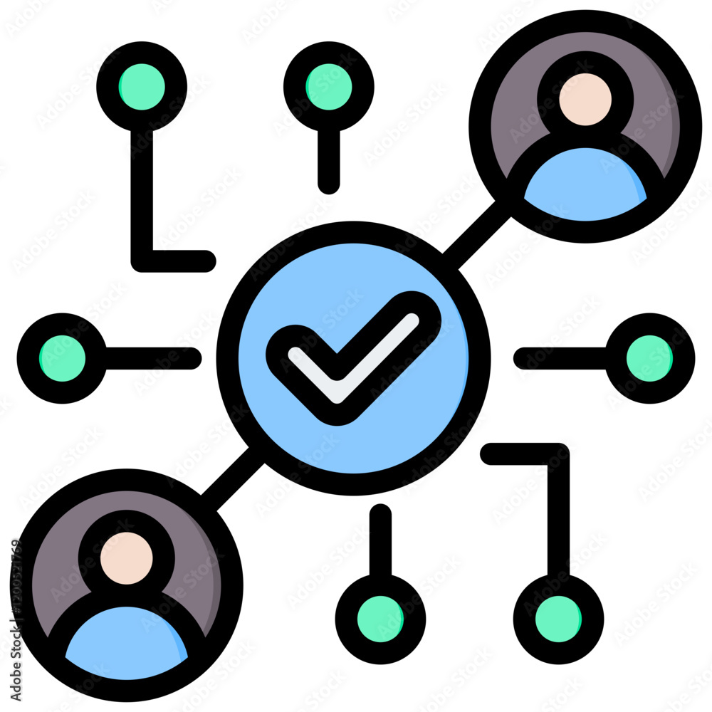 Poster Network Outline Color Icon