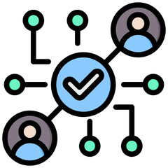 Network Outline Color Icon