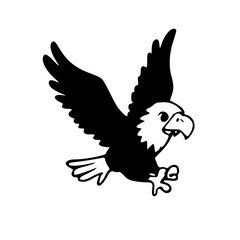 Cartoon of Eagle, Black & White