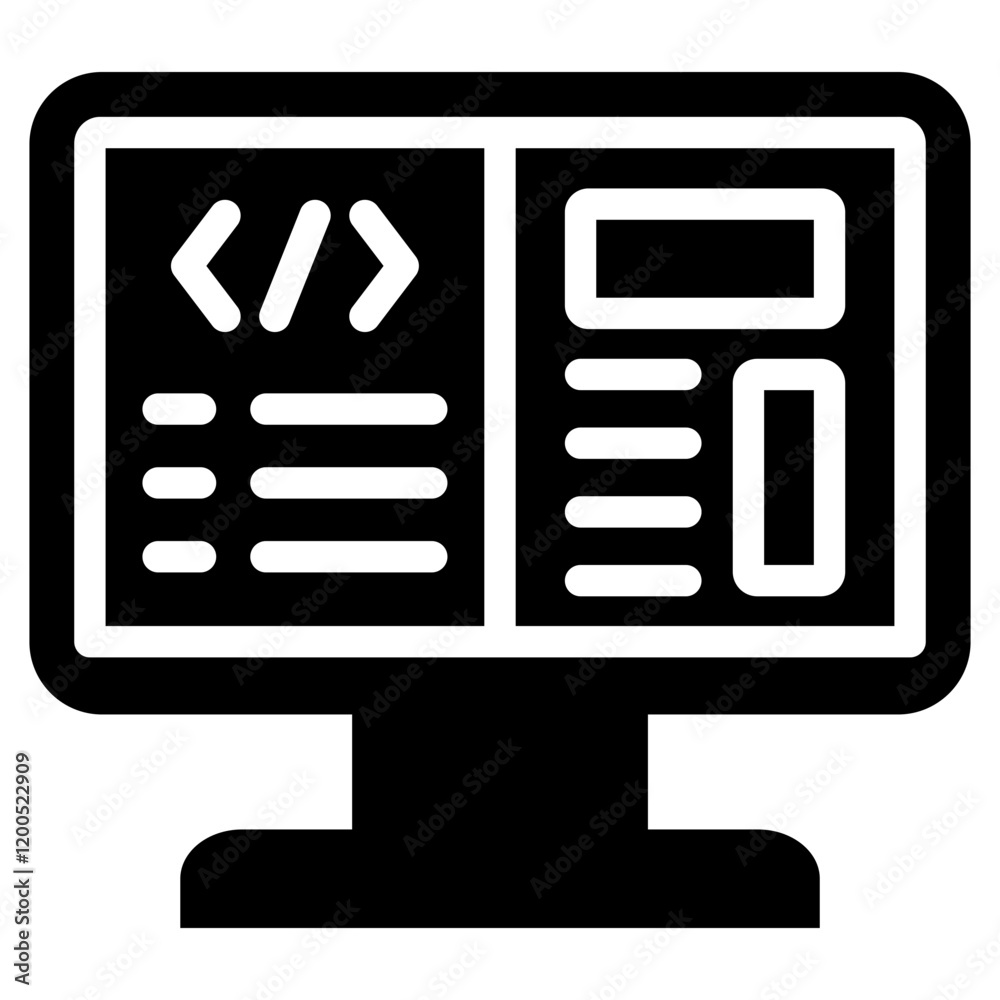 Poster programming glyph icon