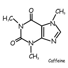 Chemistry Compound, Chemical structure : caffeine 