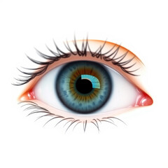 Fototapeta premium Detailed Eye Illustration with Realistic Eyelashes and Vibrant Colors for Design Projects