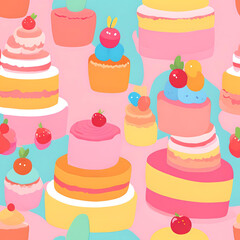 cute cake pattern background