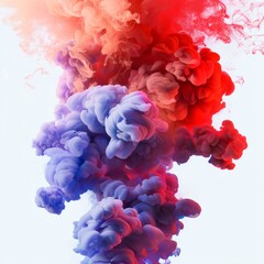 Obraz premium A bold smoke explosion, deep primary colors