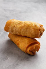 egg roll on marble background