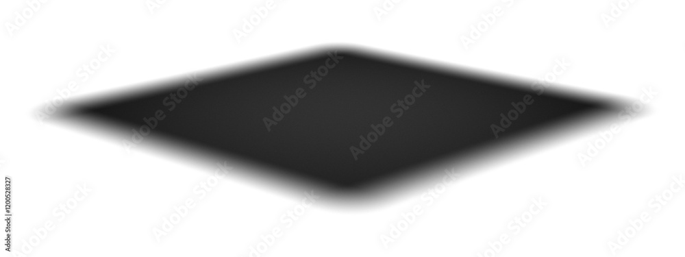 Wall mural realistic diamond hard large shadow with soft edges. gray triangular perspective shadow isolated on 