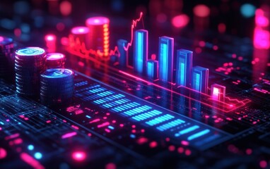 Obraz premium Financial Growth Investment Success Business Profit Chart Strategy Metrics Technology Concept