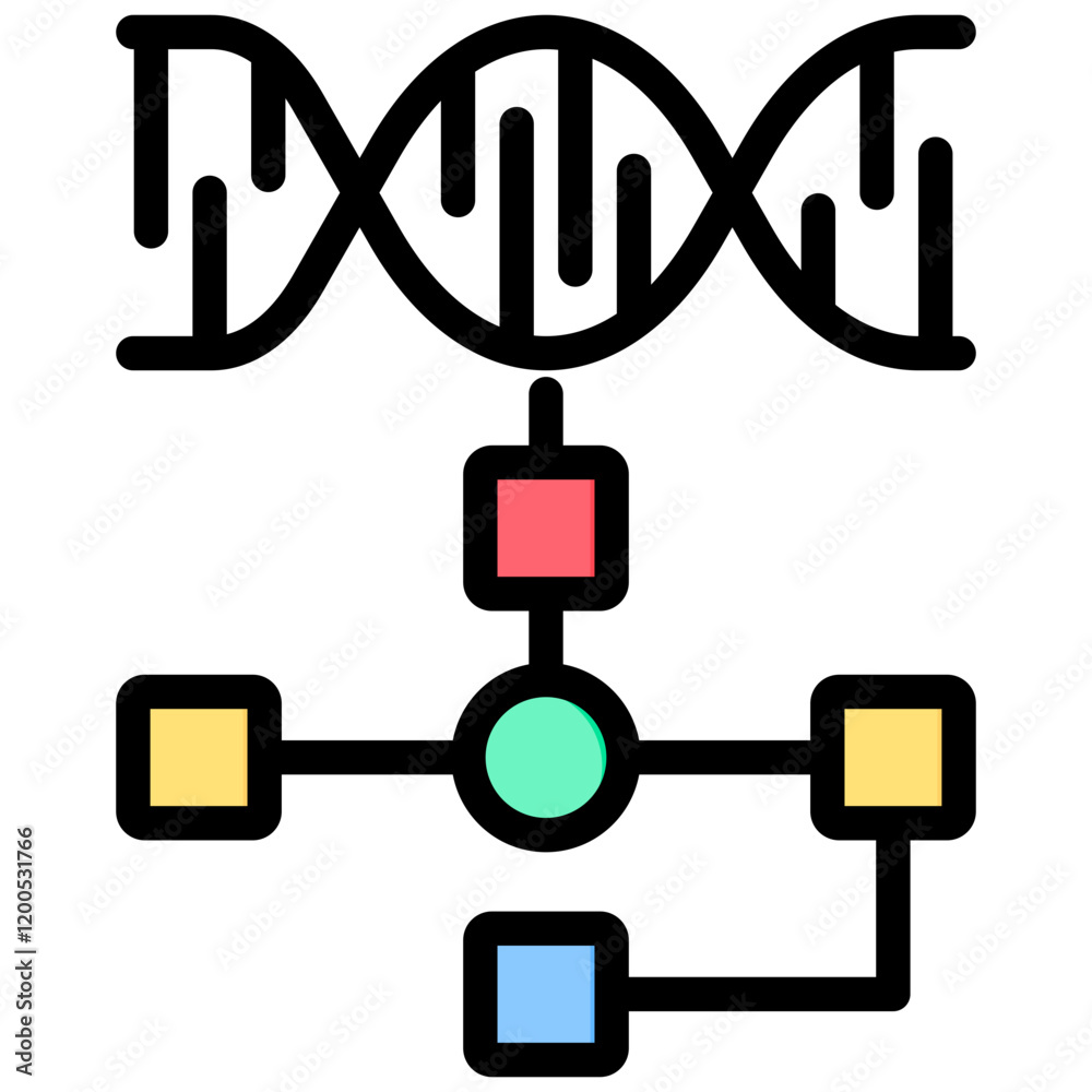 Poster Genetic Algorithm Outline Color Icon