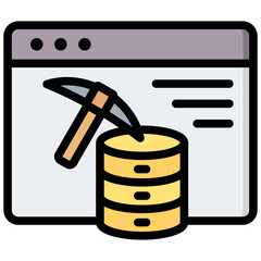 Data Mining Outline Color Icon