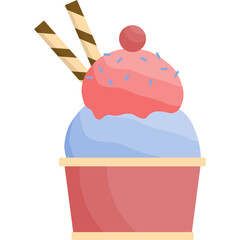 Cute colorful ice cream vector