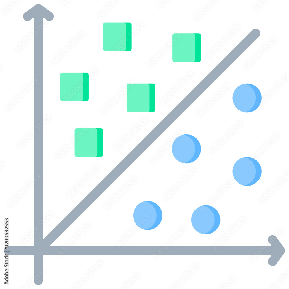 Aufkleber support vector machine flat icon