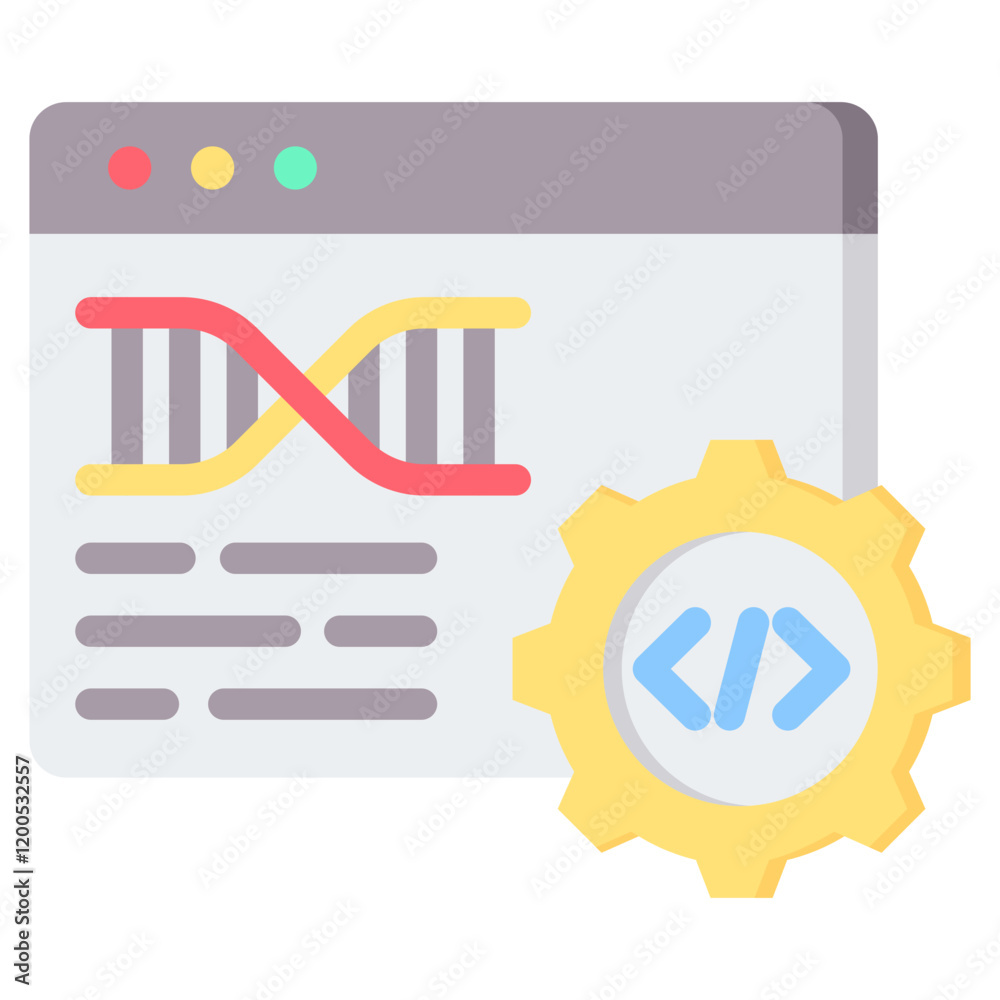 Poster genetic programming flat icon
