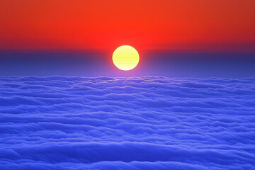 Sunset Above the Clouds, sunrise, sky, heaven, aerial view, high altitude