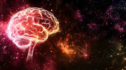 Cosmic Brain Neural Network in Space, cosmos, universe, galaxy, nebula, stars