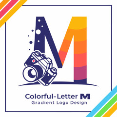 colorful letter m gradient logo design