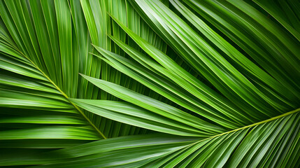 Lush Green Palm Fronds Background, palm leaves, tropical leaves, tropical foliage, green leaves, green background