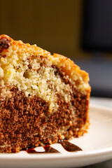 marble cake in cake on close up,  