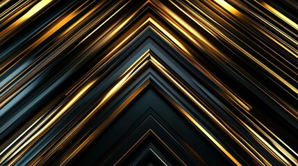 Abstract design featuring golden and black geometric lines creating a dynamic visual effect.
