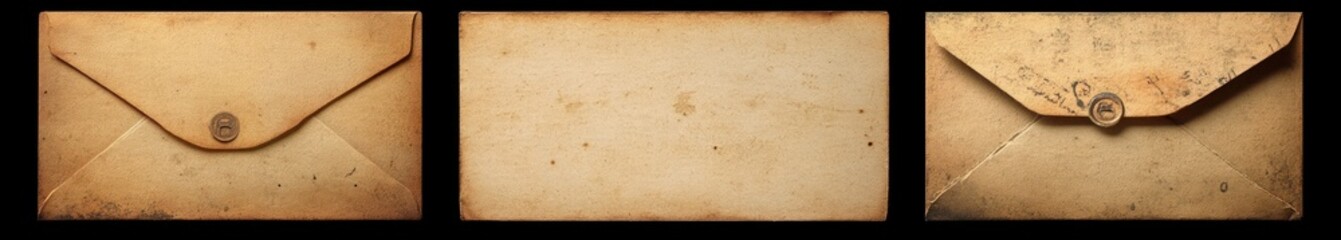 Vintage Postcards Collection Nostalgic Retro History Isolated on White Background