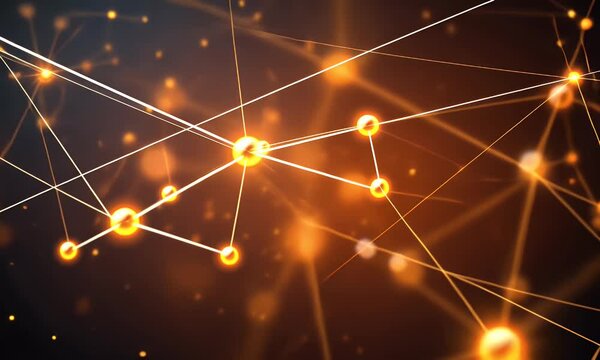 Glowing Network Connections, Abstract Background