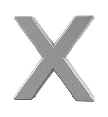 Obraz premium Isolated 3D Silver Metallic Letter 'X' Illustration on Transparent Background for Design Overlays and Graphic Resources
