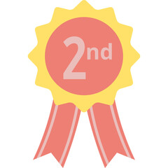 Cute winner badge pink yellow color vector