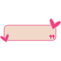 cute bubble speech with pink heart vector