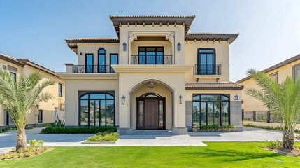 Luxury Mediterranean Villa Exterior, house, home, architecture, facade, design