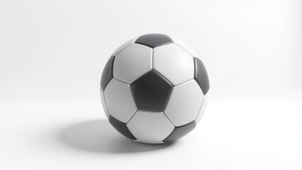 Obraz premium Centered on pristine white, this close-up captures the textured hexagon heart of a soccer ball, highlighting its vibrant hues and intricate stitching, evoking the dynamic spirit of the game