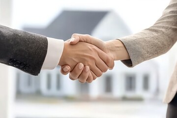 Business Handshake in a Modern Office Setting A Professional Interaction Between Two Colleagues Symbolizing Partnership and Collaboration in a Contemporary Workspace.