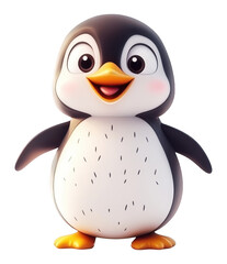 Obraz premium Cute Penguin Illustration on Transparent Background for Design and Decoration