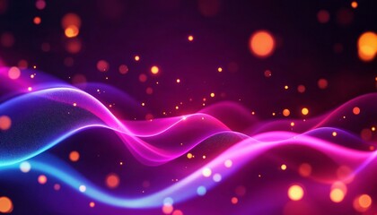 Fototapeta premium Abstract background with flowing wave lines and bokeh. Concept of digital technology, innovation, and futuristic design.