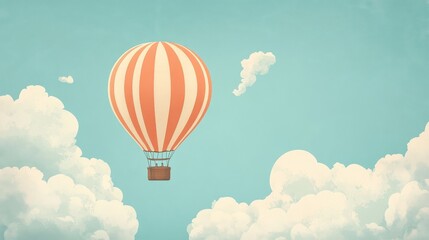 Obraz premium Hot Air Balloon Soaring Through Pastel Sky