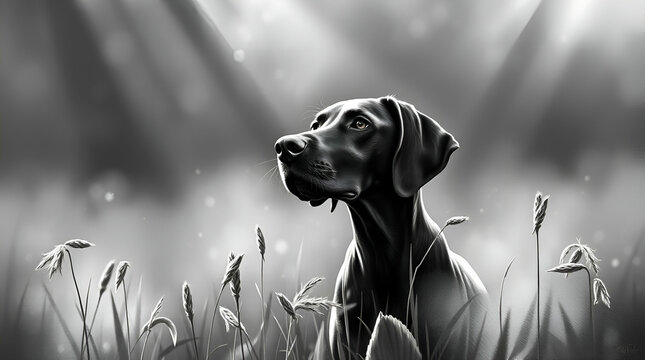 dog in the field
