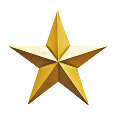 Obraz premium Gold Star with Transparent Background for Design and Decoration | Isolated 3D Element PNG for Projects