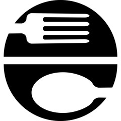 Fork and spoon logo, icon, sign vector