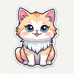 Cat Sticker , Kitty decal, Feline sticker, Cat illustration, Kitten badge, Cat design, Purrfect sticker, Cat motif, Feline graphic, Cat-themed sticker, Whiskered sticker.