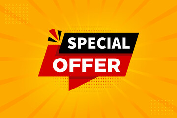 Special offer paper style isolated vector icon. Promotion sign. Sunburst shape. Start new business design element vector stock illustration