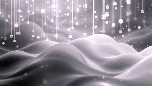 Abstract Silver Data Flow Background - Powered by Adobe