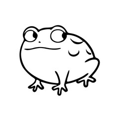 Cartoon of Frog, Black & White