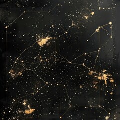 Fototapeta premium Celestial Constellation Art Gold Stars Night Sky